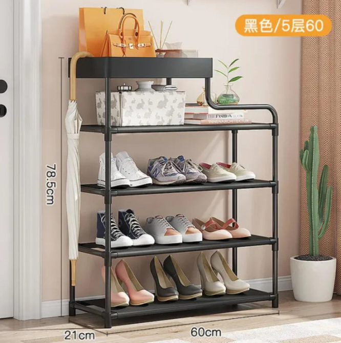 Полка для обуви Shoe Rack 60x21x78 см, металлическая конструкция, 4 уровня, компактная и практичная Одесса - изображение 4