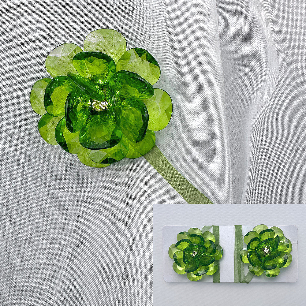 Магніти для штор і гардин Квітка набір 2 шт Зелений (81-307) Київ - фото 1