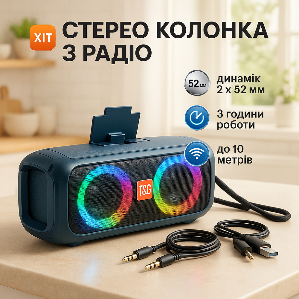 Хороша колонка для музики TG333, Колонки для музики вдома, Bluetooth колонка з функцією радіо SC-85 Львів - фото 20