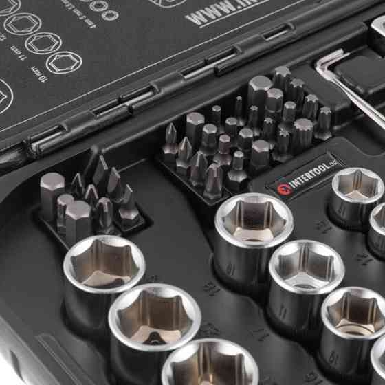 Набір інструментів STORM, 1/2" + 1/4", Cr-V, 73 од., головки: 4-27 мм, біти 33 од., кейс Львов
