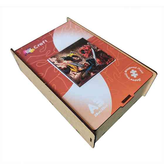 Фігурний пазл з дерева "Дедпул і Росомаха" PZ002-A3W-AC 180-250 деталей, А3 з мішечком і стрічкою Вінниця