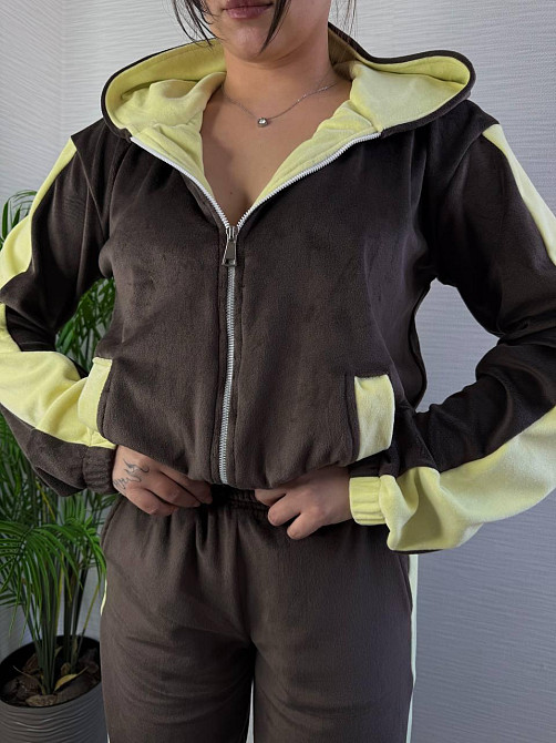 Жіночий стильний трендовий костюм двійка плюшевий велюр Одеса - фото 2