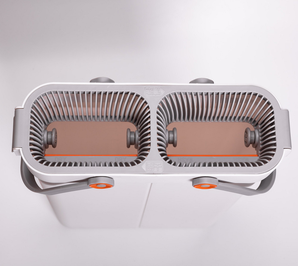 Швабра з відром для миття підлоги з віджимом, плоска насадка з мікрофібри, набір для прибирання дому HP-35015-18 Київ - фото 7