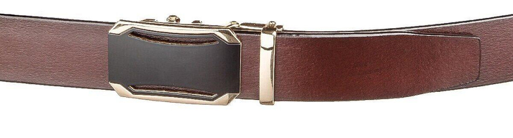 Деловой мужской ремень с автоматической пряжкой Vintage 20209 Коричневый Киев - изображение 6