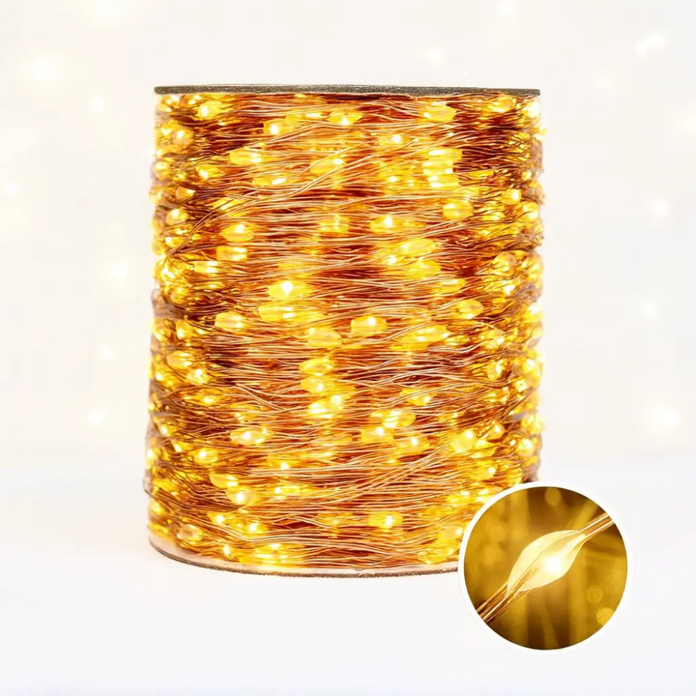 Гірлянда світлодіодна Роса 200 м 2000 Led від мережі на прозорому дроті + пульт ДК (Теплий білий) Вінниця - фото 3