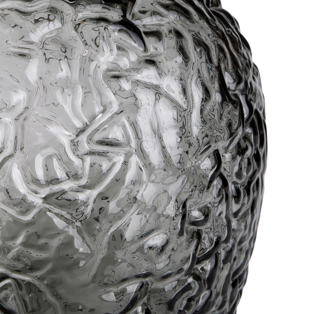 Yiwu Ваза для квітів зі скла, декоративна кругла, 30 см, сіра HP-1731 Коломия - фото 3