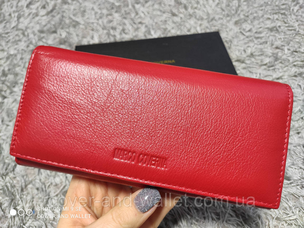 Класичний шкіряний жіночий гаманець червоного кольору Marco Coverna MA 501-1 Київ - фото 7
