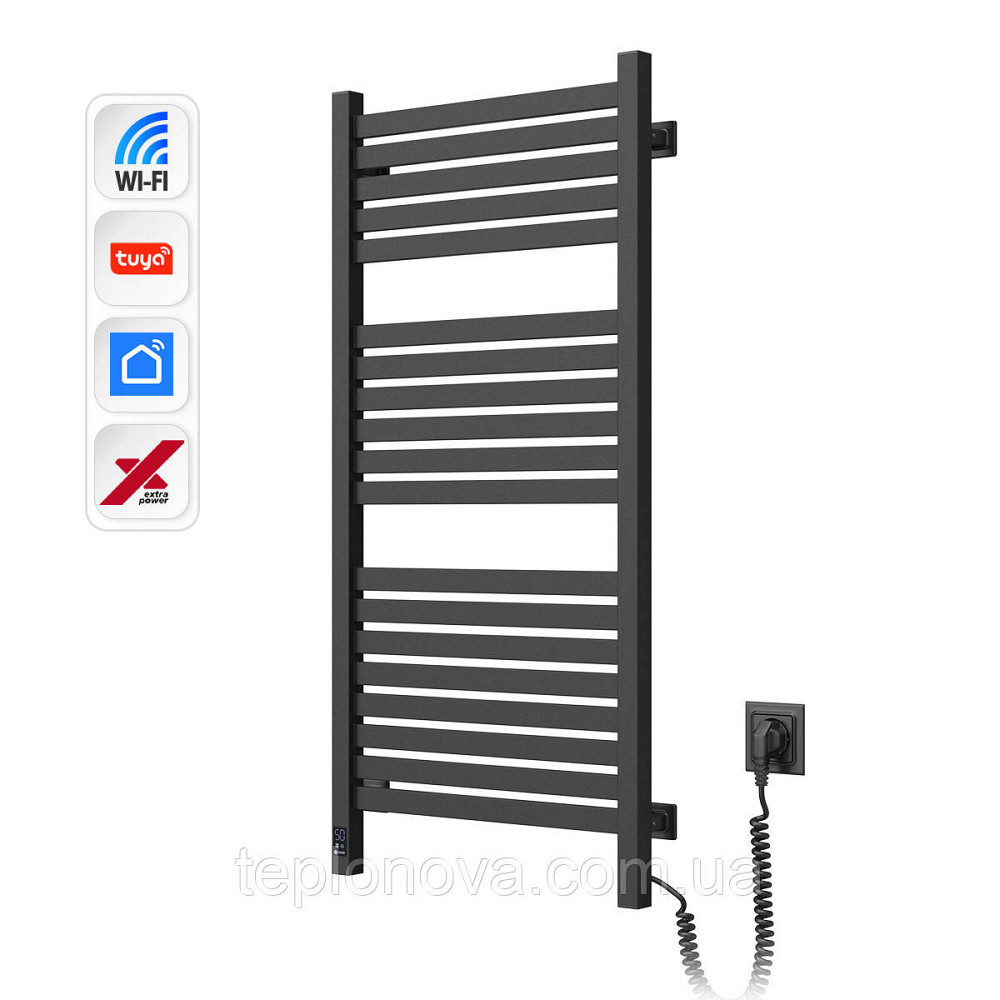 Электрический полотенцесушитель NAVIN Авангард X 480х1000 Sensor с WI-FI правосторонний, черный муар Черновцы - изображение 3