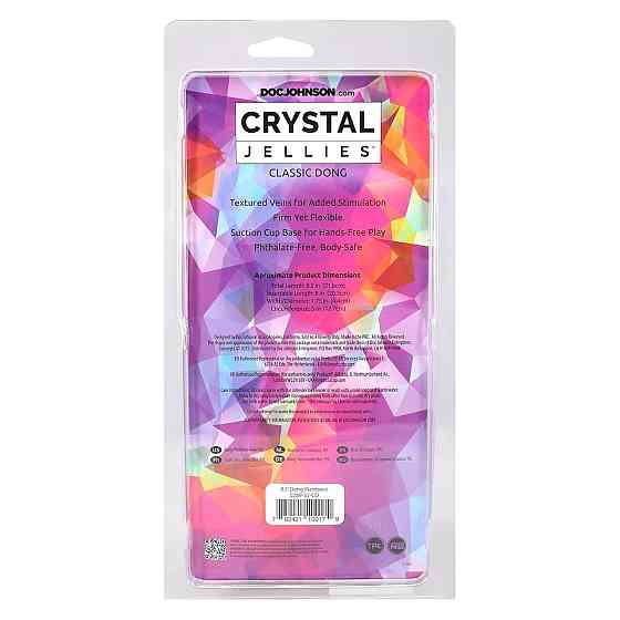 Дилдо Doc Johnson Crystal Jellies - 8.5 Inch Сlassic Dong - Rainbow Sex Aura Киев