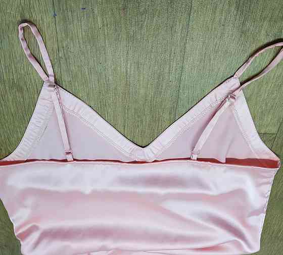 Женская ночная рубашка атласная на регулируемых бретельках Пудровый XS Харьков