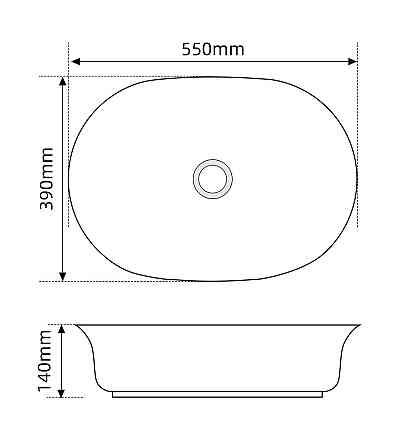 Раковина накладна Mixxus Premium ELLIPSE-0103 550х390х140mm   ( MP6553 ) 23121 Харків