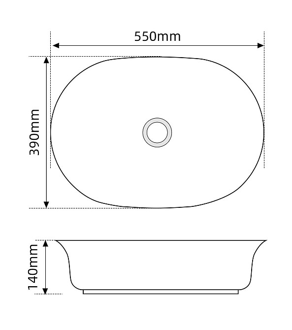 Раковина накладна Mixxus Premium ELLIPSE-0103 550х390х140mm   ( MP6553 ) 23121 Харків - фото 6