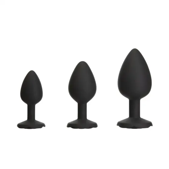 Набор силиконовых анальных пробок BMS Roses Til’ Dawn Silicone Anal Plug Kit Starter Kit Black Львов