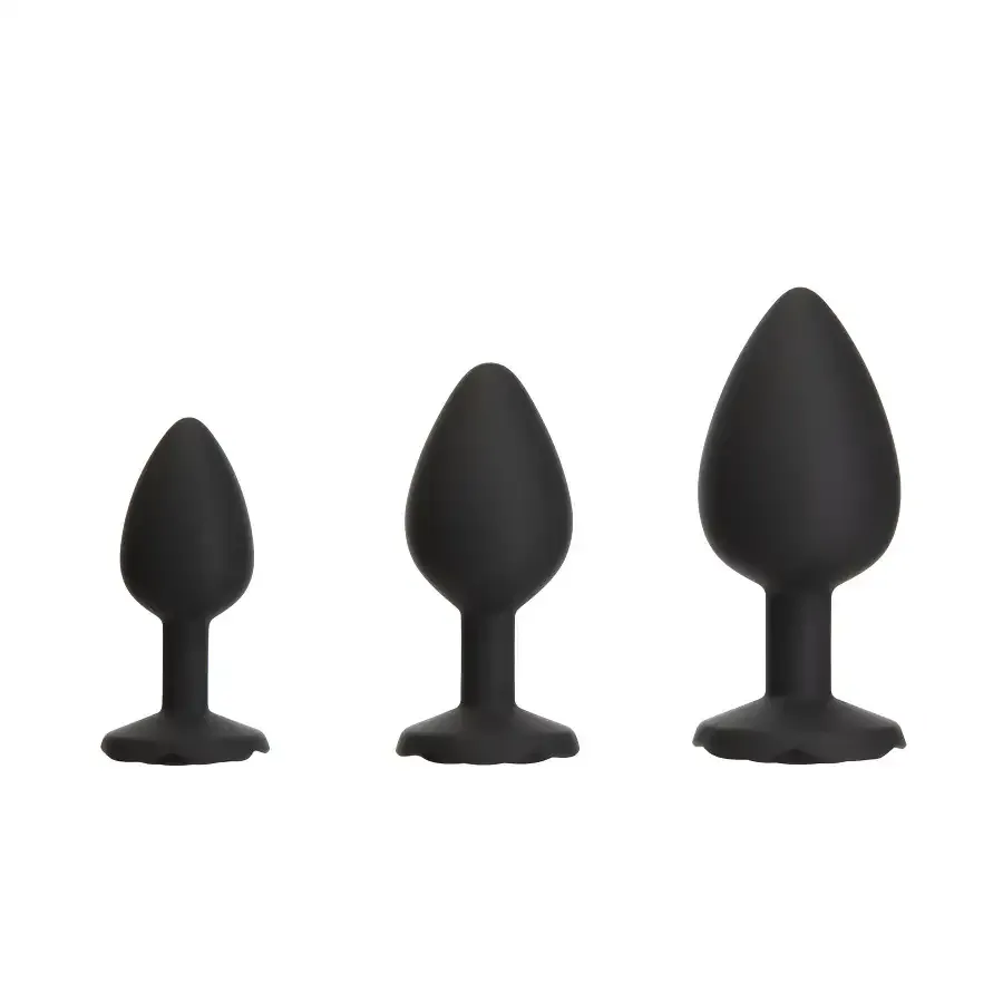 Набор силиконовых анальных пробок BMS Roses Til’ Dawn Silicone Anal Plug Kit Starter Kit Black Львов - изображение 1