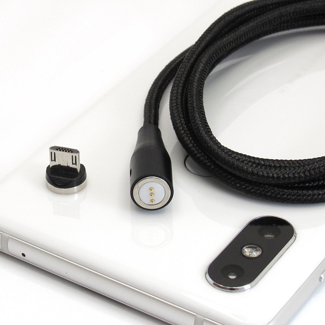 Магнитный MicroUsb кабель Topk 1м Black Киев - изображение 1