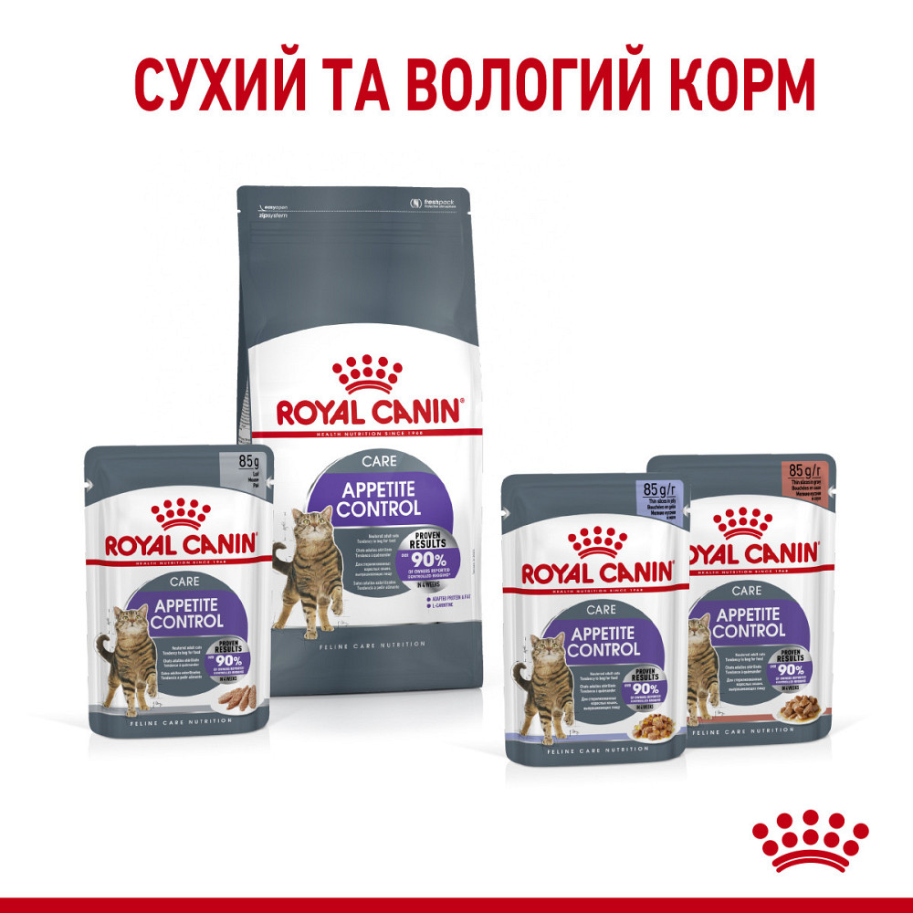Корм для взрослых стерилизованных кошек ROYAL CANIN APPETITE CONTROL CARE 2.0 кг Киев - изображение 6
