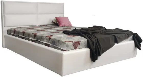 Кровать Двуспальная Santa Maria Comfort 140 х 190 см С подъемным механизмом и нишей для белья Экокожа Белый Киев