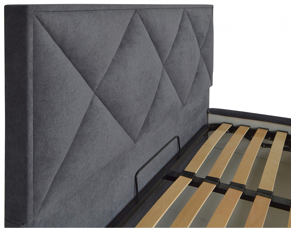 Кровать Двуспальная Leeds VIP 160 х 200 см Мисти Dark Grey A1 С дополнительной металлической цельносварной рамой Темно-серый Днепр - изображение 12