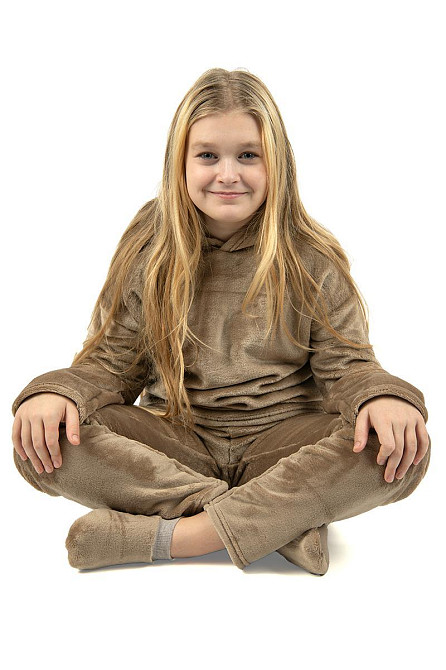 Піжама підліткова, тепла, кавова велсофт, топ Київ - фото 3