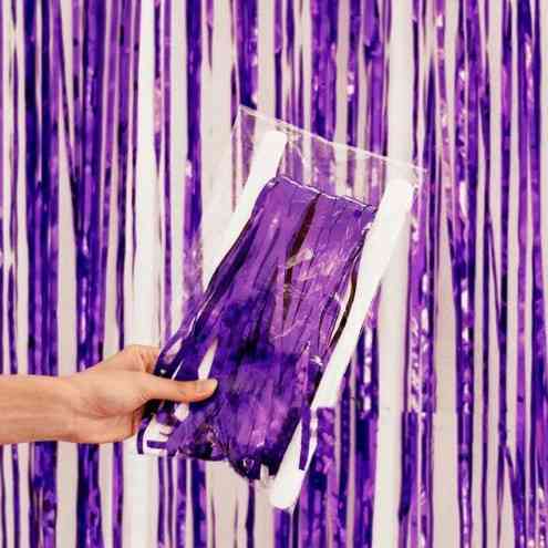 Дождик для фотозоны длинный 4 м на 1 м фиолетовый Киев