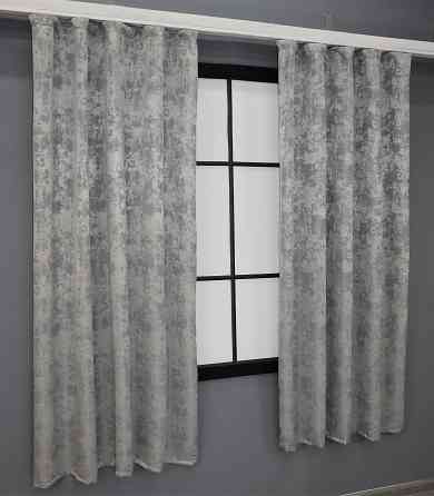 Комплект коротких штор VR-Textil Жакард Sultan XO № 1125ш 2 шт 130х170 см Сірий (35-0039) Київ