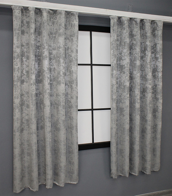 Комплект коротких штор VR-Textil Жакард Sultan XO № 1125ш 2 шт 130х170 см Сірий (35-0039) Київ - фото 4