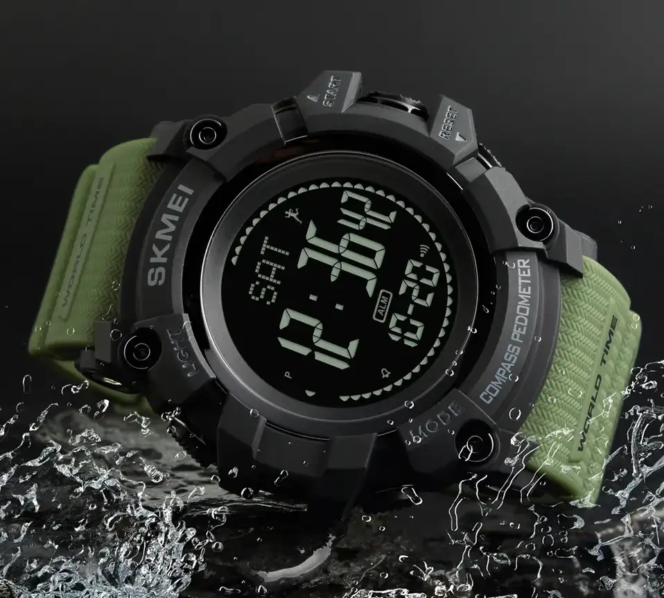 Cпортивные часы Skmei 1356 Compass с компасом ударопрочные (Зеленые) Винница - изображение 7