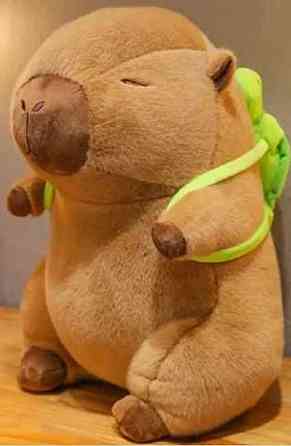 Мягкая игрушка Капибара с рюкзаком черепашкой Плюшевый Кпибара ГАРНА. Харьков