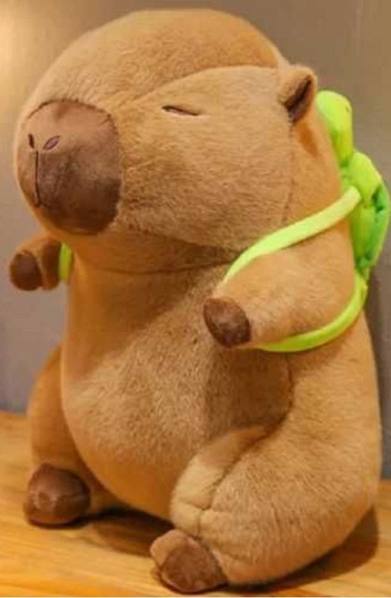 Мягкая игрушка Капибара с рюкзаком черепашкой Плюшевый Кпибара ГАРНА. Харьков - изображение 4