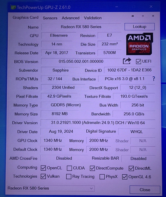 Відеокарта RX580 8Gb. Sapphire Nitro + ігрова відеокарта. Київ - фото 1