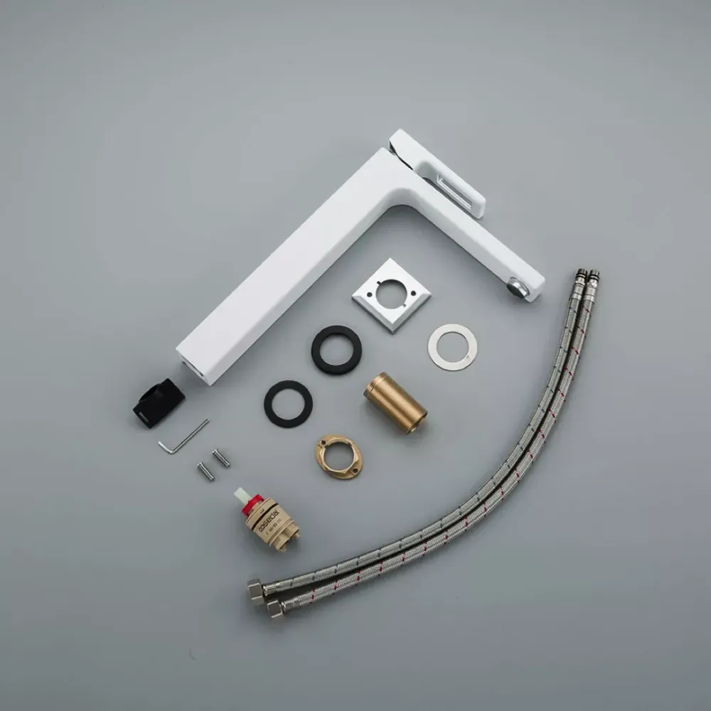 Смеситель для раковины высокий GAPPO G1017-2, белый/хром Киев - изображение 5