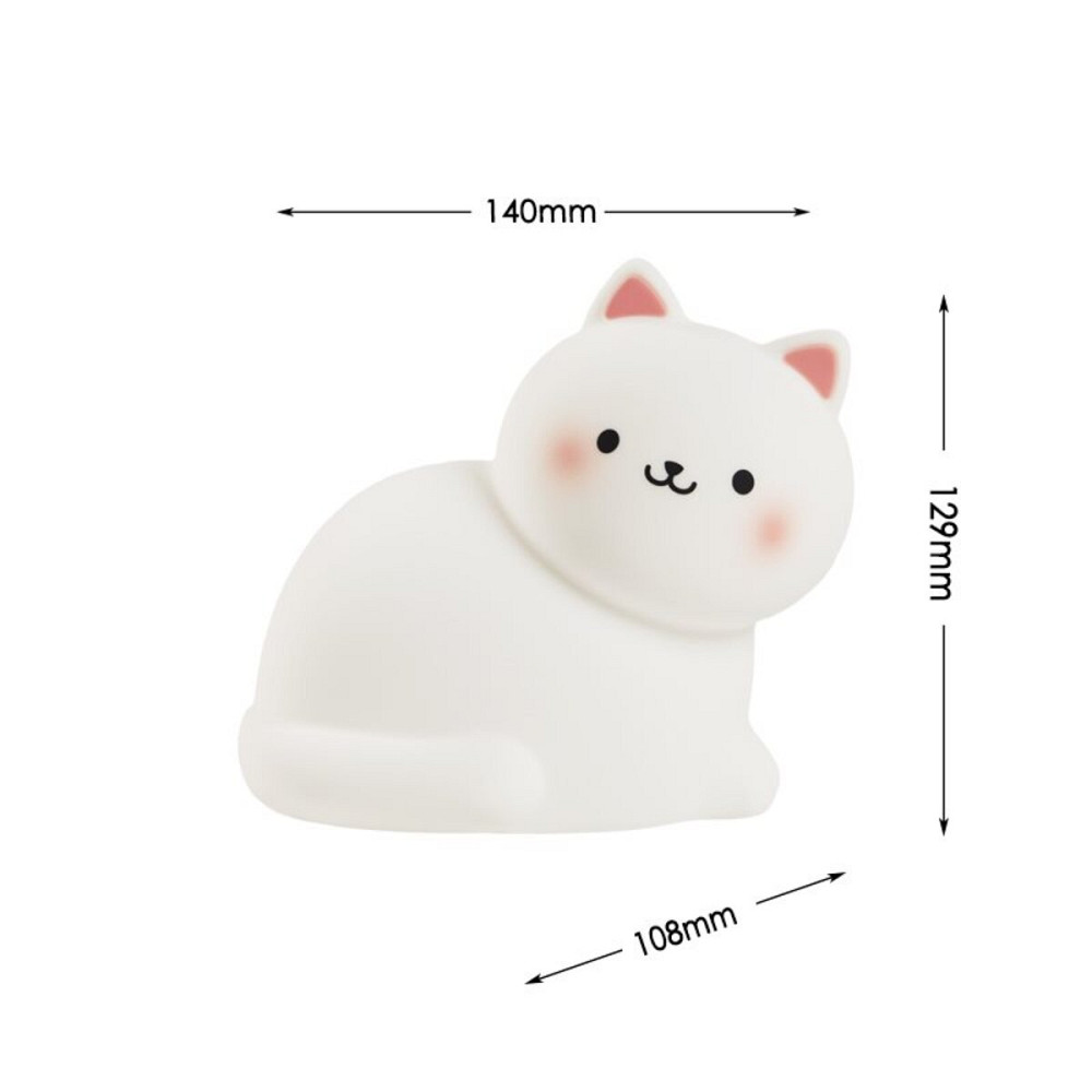 Нічник дитячий силіконовий сенсорний Біле кошеня VALESO A068 для спальні акумуляторний Коломия - фото 4