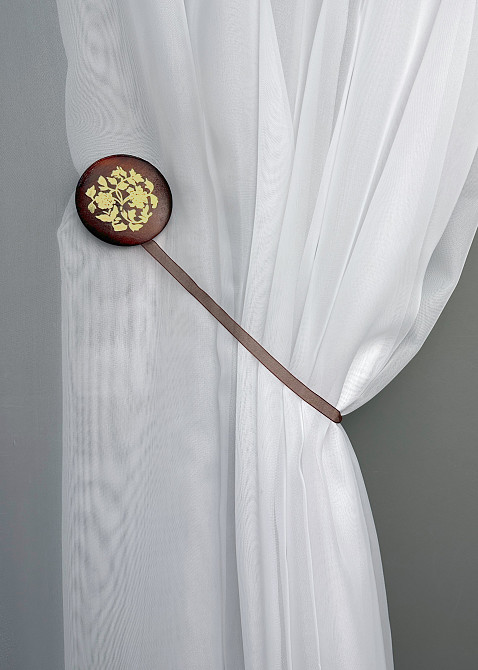 Магниты для штор и гардин Карпаты набор 2 шт Венге с золотистым (81-261) Киев - изображение 4