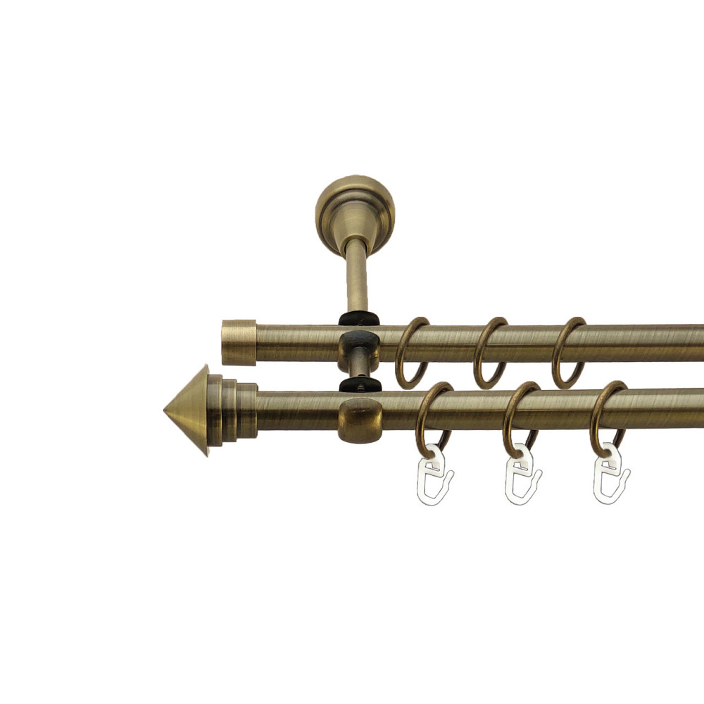 Карниз Orvit Сетра металевий дворядний відкритий Антик 16\16 мм 200 см (7318626) Львів - фото 1