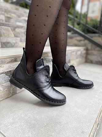 Ботильйони жіночі KRISTINA чорні натуральна шкіра весна-осінь 37р.39р. (3268) Коломия