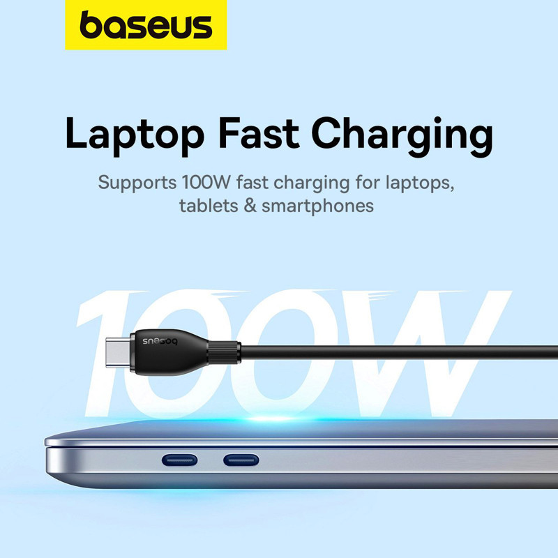 Кабель Baseus Pudding Series Fast Charging Cable Type-C to Type-C 100W 1.2m Cluster Black Одеса - фото 7