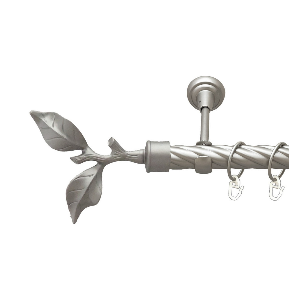 Карниз Orvit Листок Троянди металевий однорядний відкритий скручена труба кільце металеве Сатин 25 мм 200 см (00-00023437) Львів - фото 1