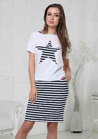 Костюм с юбкой Афина батал 50, Белый Киев