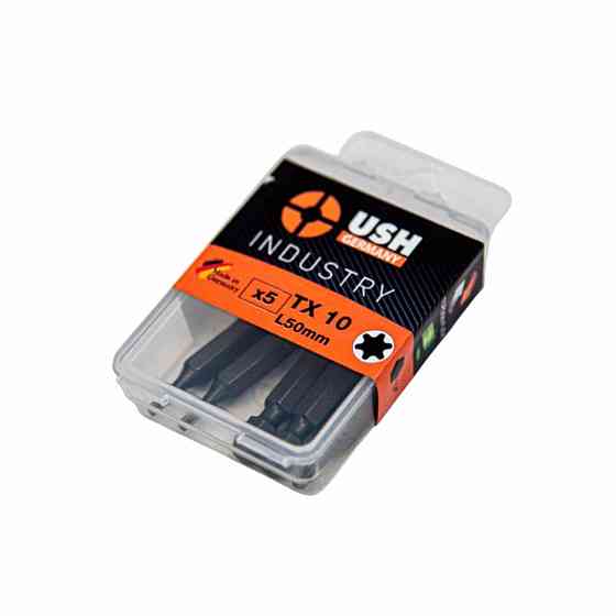 Насадка викруткова USH Industry TORX T10 x 50 мм подовжена Torsion Уп. 5 шт. Одеса