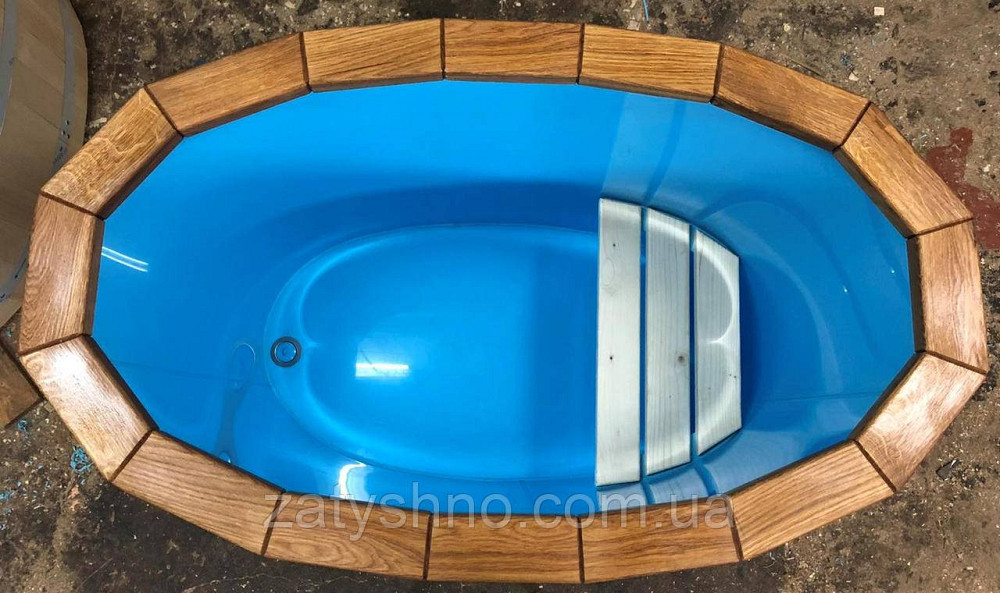 Купель дубова овальна з поліпропіленовою вставкою 120*75*110 Київ - фото 1
