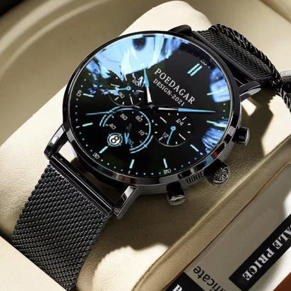 Чоловічий наручний годинник Poedagar Misto (Чорний) Вінниця - фото 1