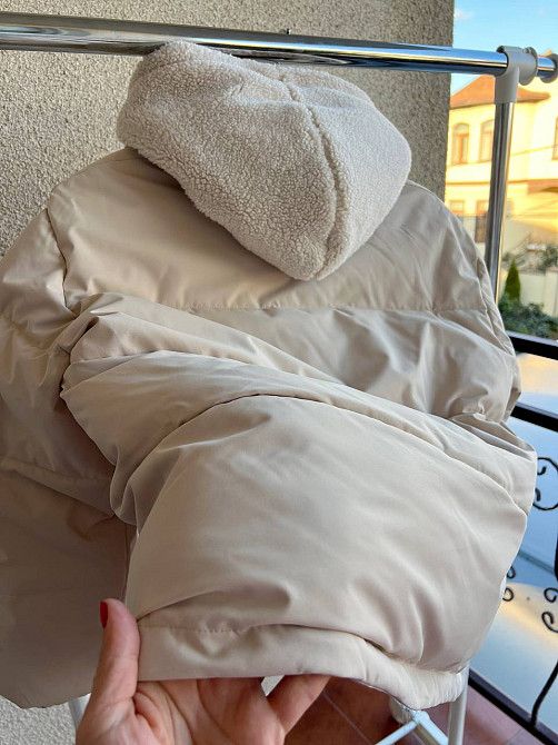 Куртка жіноча Lady Yep 8096 оверсайз з капюшоном і хутром тедді бежева, бежевий, 44 Київ - фото 19