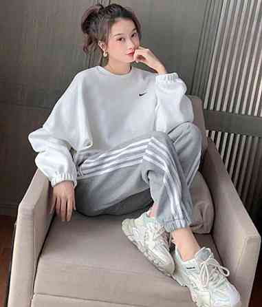 Женский стильный повседневный костюм двойка двухнитка Серый Одесса