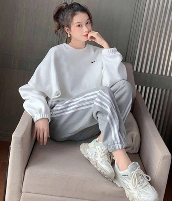 Женский стильный повседневный костюм двойка двухнитка Серый Одесса - изображение 1