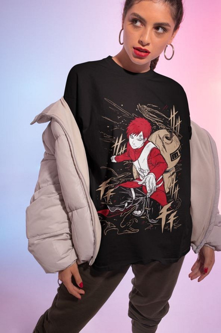 Футболка аниме Наруто оверсайз (S/M/L) Черний AnimeJ0809 Днепр - изображение 5