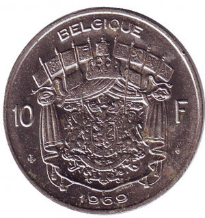 Монета 10 франков. 1969 год, Бельгия. (Belgique) Полтава - изображение 1