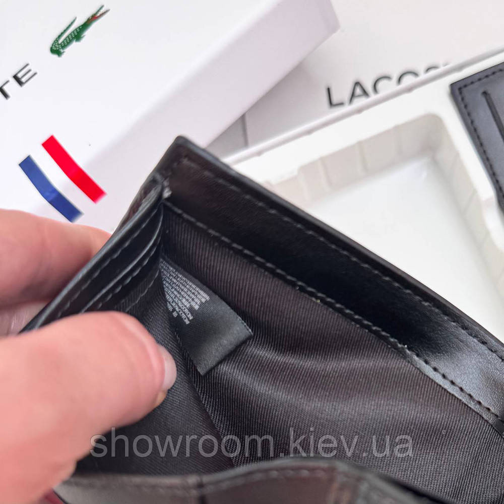Мужской подарочный набор, кошелек и картхолдер Lacoste (1718) Киев - изображение 4