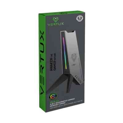 Концентратор Vertux USB 2.0 to 2xUSB 2.0 + AUX 3.5mm + stand black (zulu.black) Вінниця