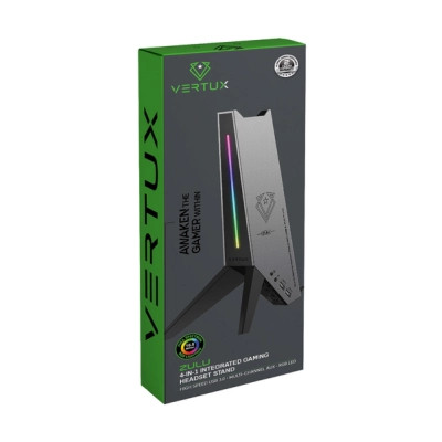 Концентратор Vertux USB 2.0 to 2xUSB 2.0 + AUX 3.5mm + stand black (zulu.black) Вінниця - фото 2