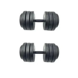 Гантели наборные композитные в пластиковой оболочке 2 шт по 19 кг Rock Pro NE-PL-G-019-2 Винница - изображение 2